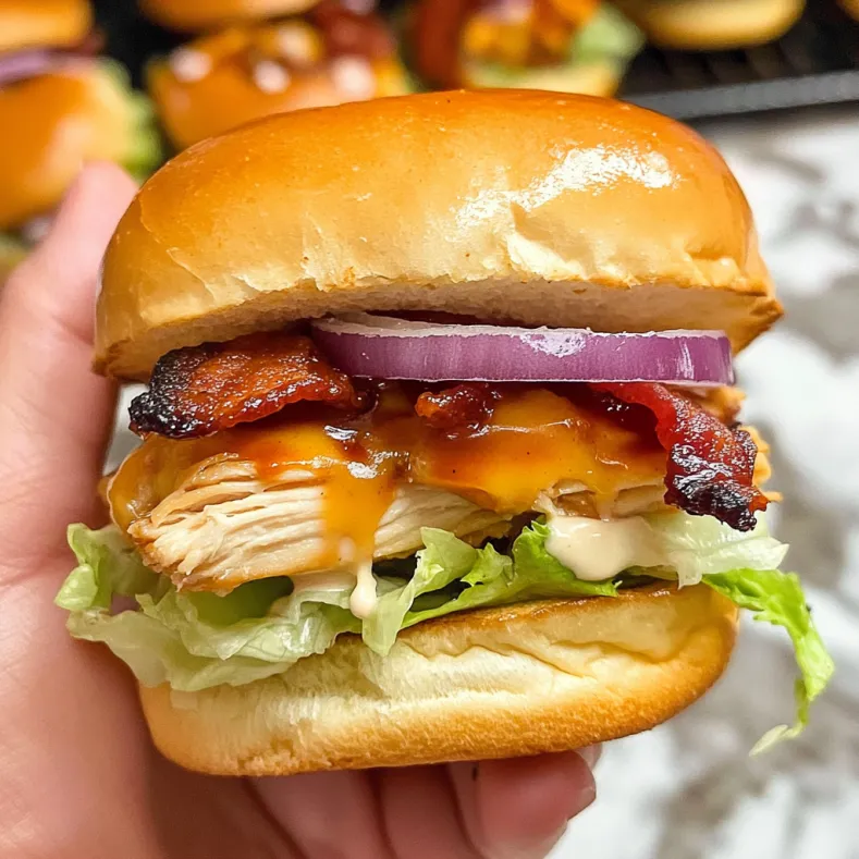Bacon Ranch BBQ Chicken Sliders