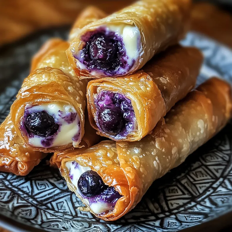 Blueberry Cream Cheese Egg Rolls