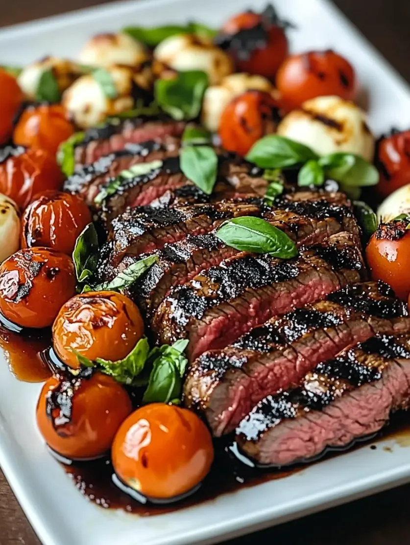 Balsamic Caprese Grilled Flank Steak