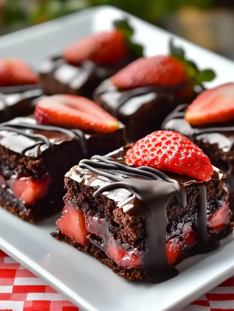 Chocolate Covered Strawberry Brownies
