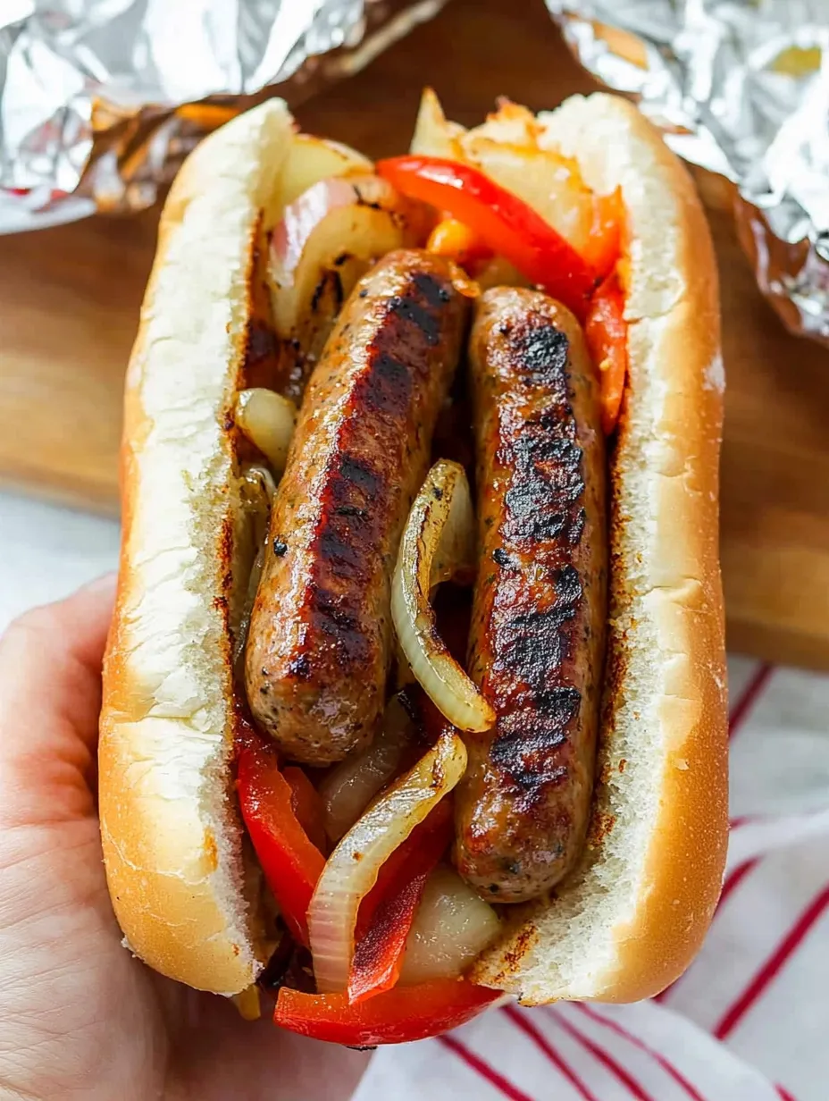 Grilled Sausage and Peppers Foil Packets