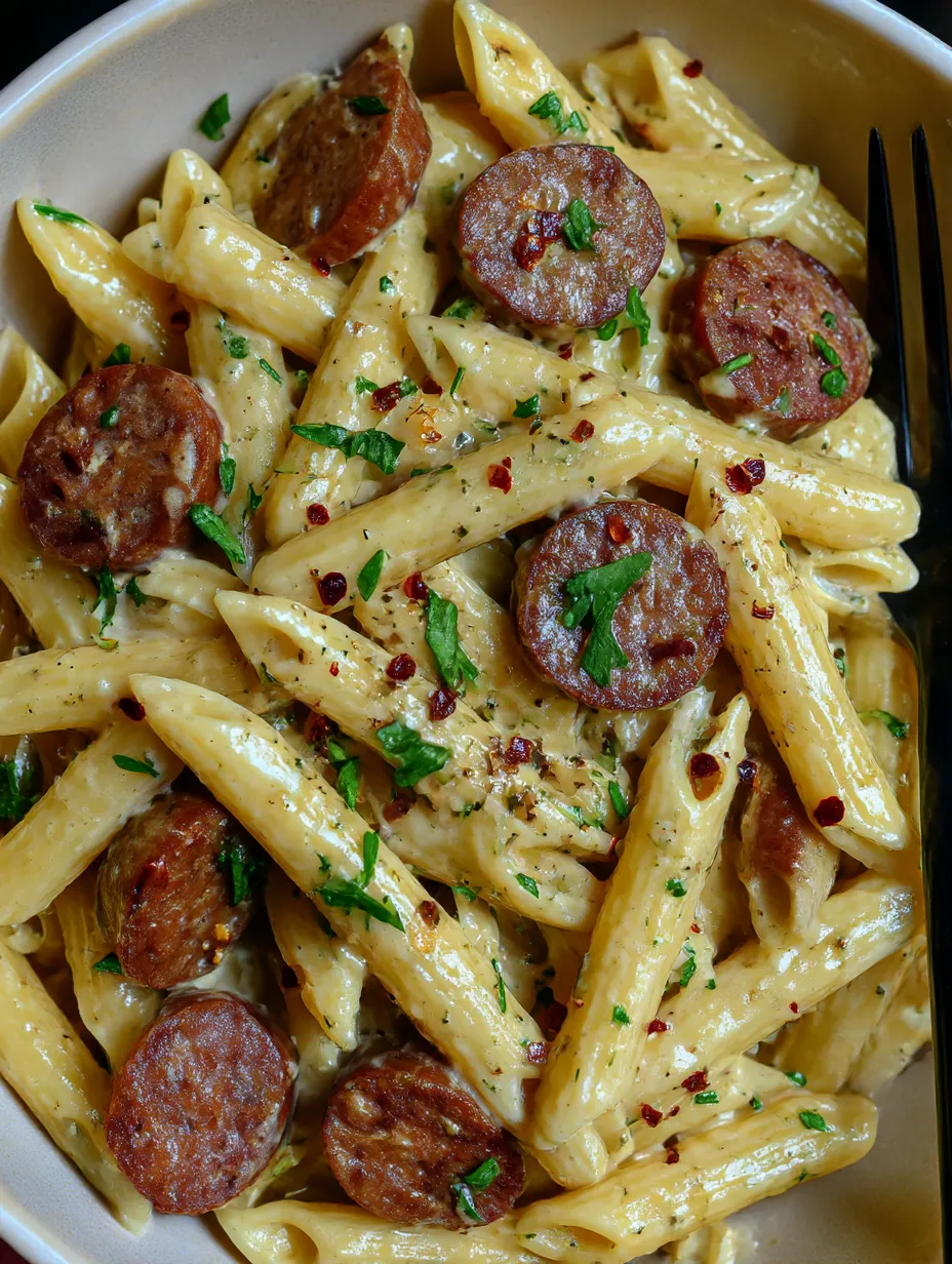 Smoked Sausage & Mozzarella Pasta