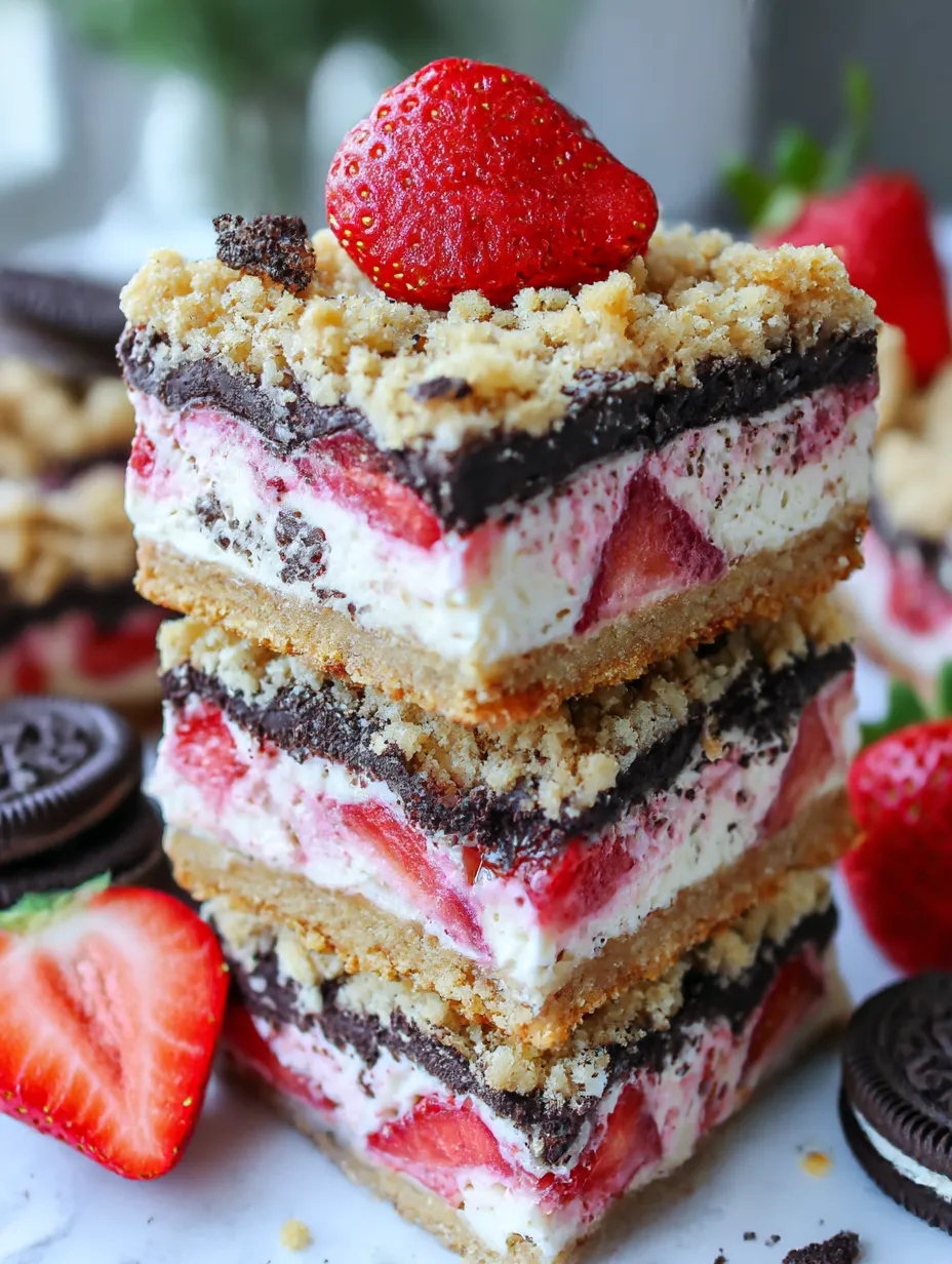 Golden Oreo Strawberry Cheesecake Bars