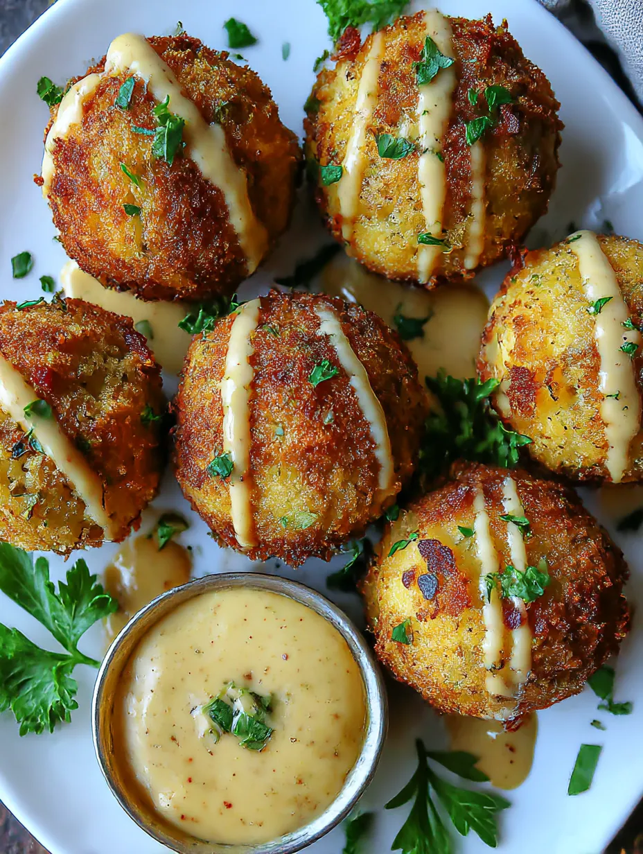 Reuben balls with spicy thousand island dipping sauce.