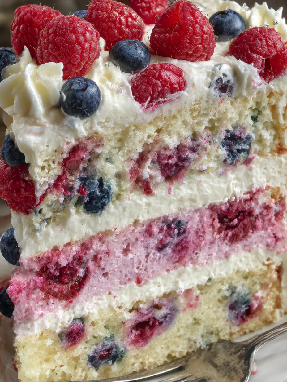A slice of raspberry cheesecake cake.