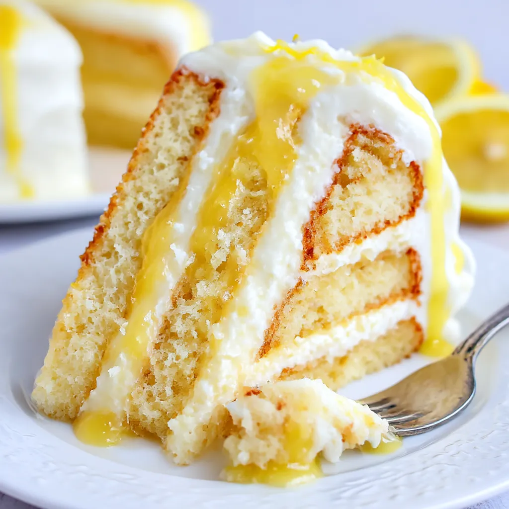 A slice of lemon curd cake.