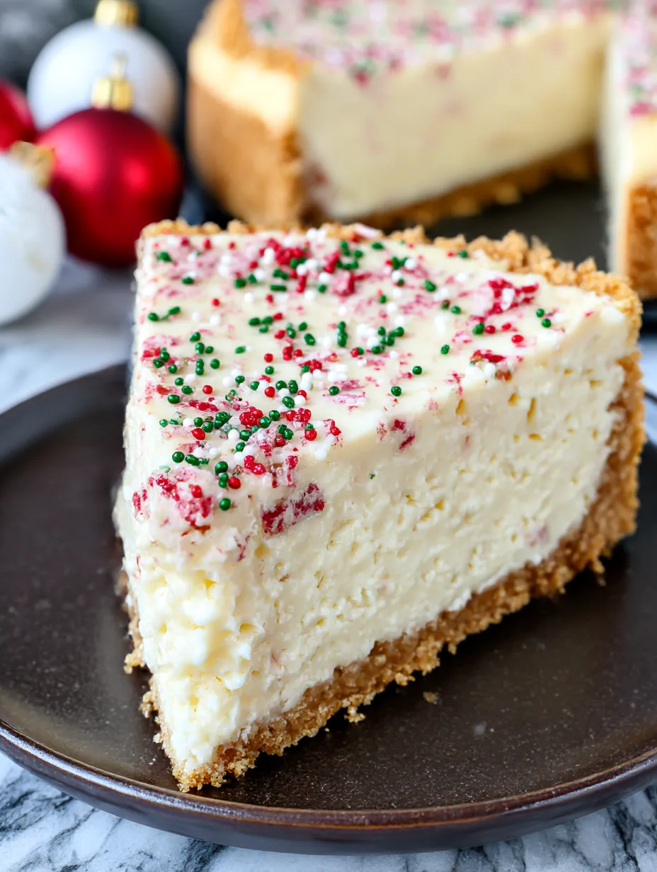 A slice of sugar cookie cheesecake.