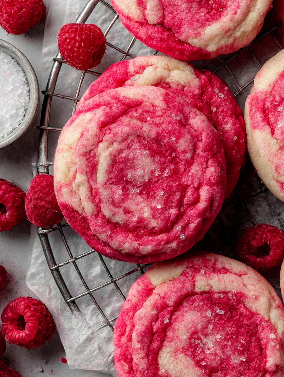 A plate of red raspberry cookies.
