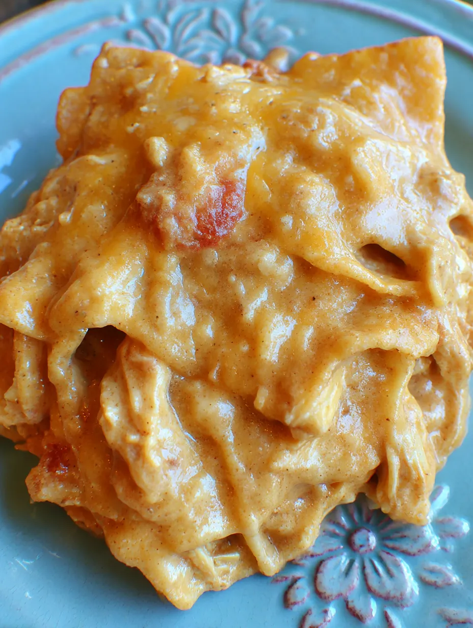 A plate of chicken Doritos casserole.