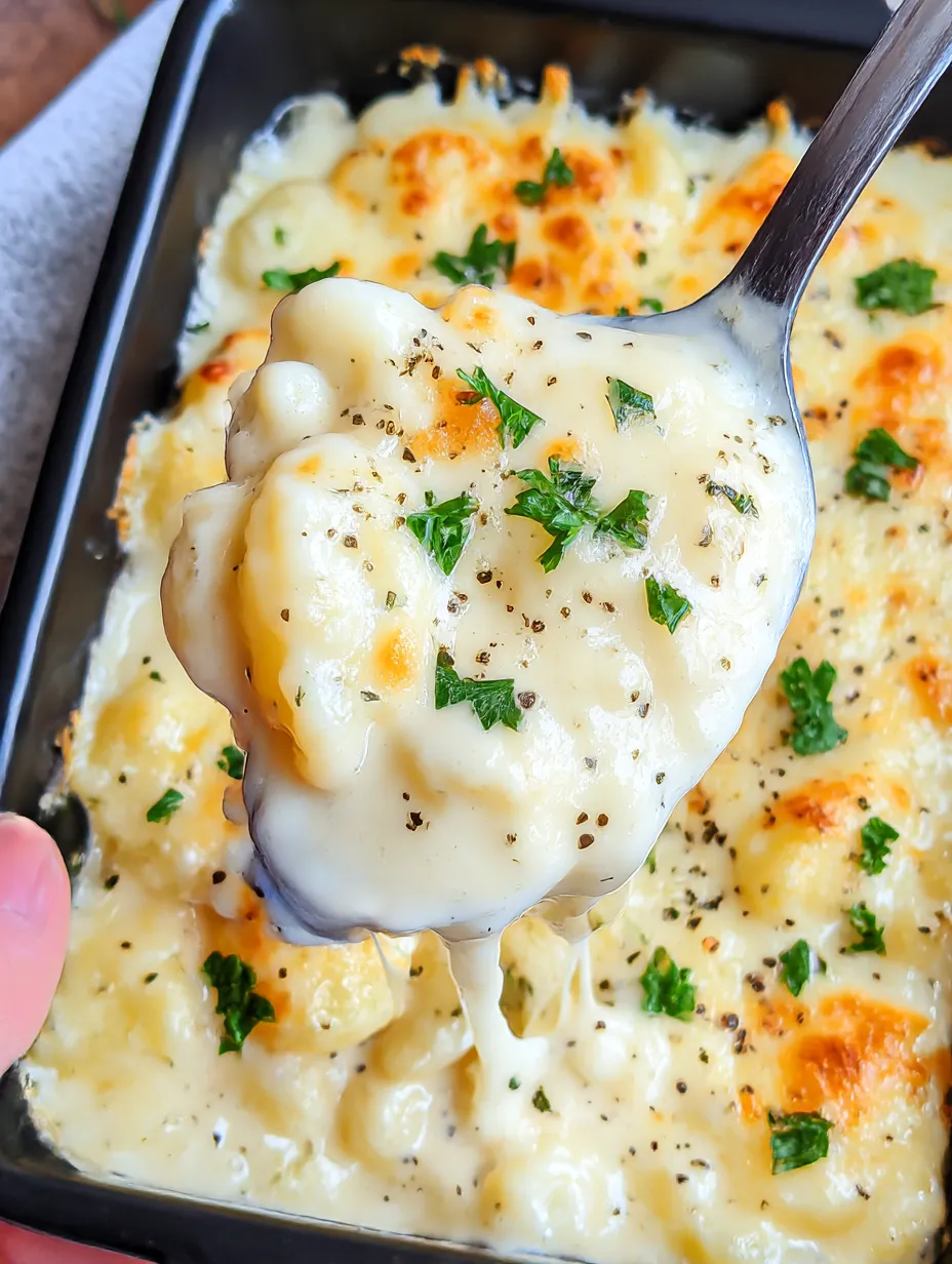 A spoon is in a dish of garlic parmesan cheese.