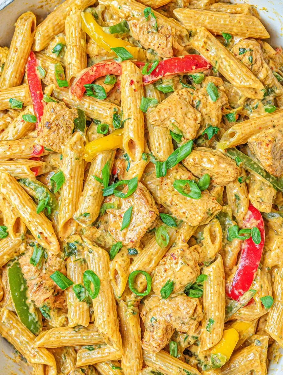 A plate of jerk chicken pasta.