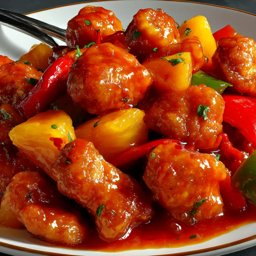 A plate of food with peppers and chicken.