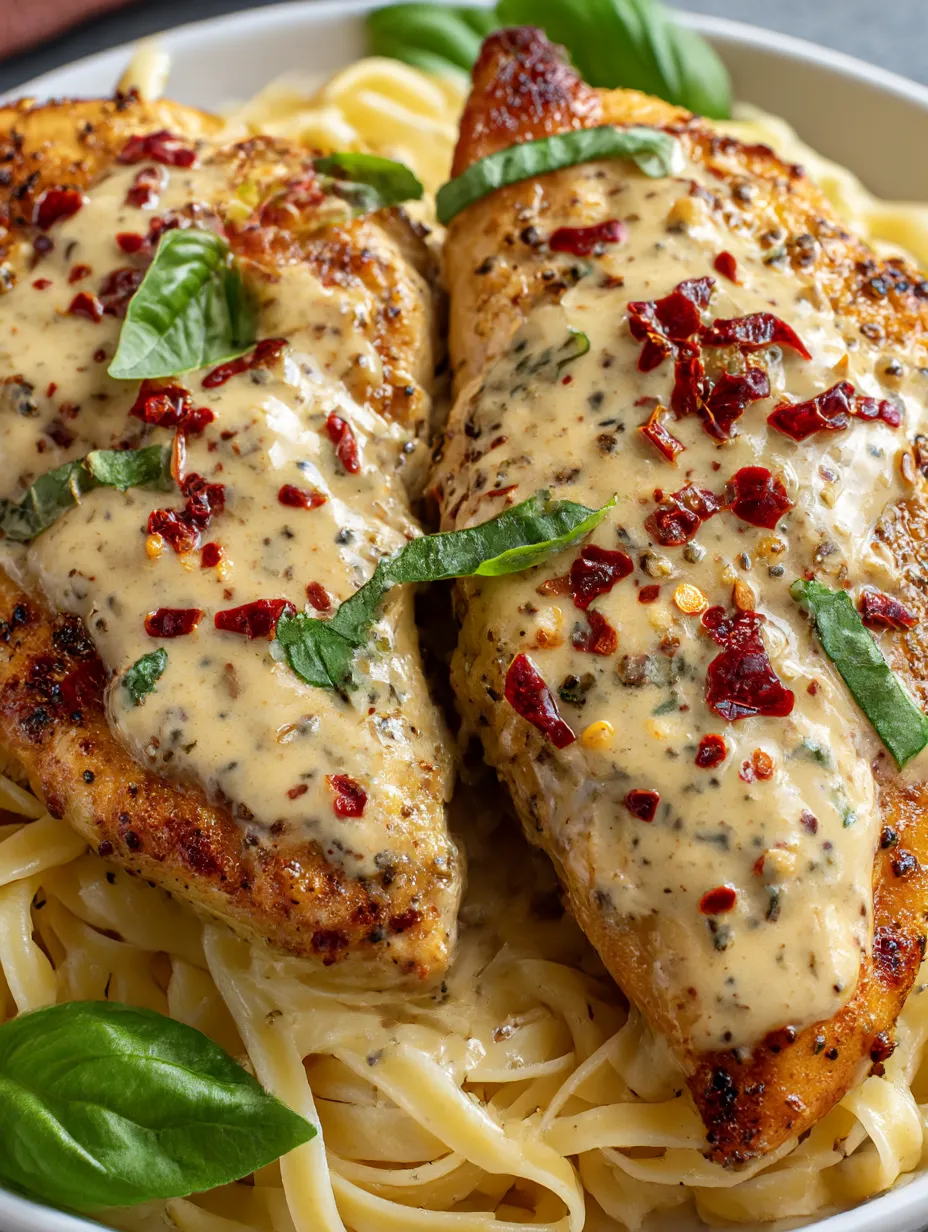 A dish of chicken with a creamy sauce.