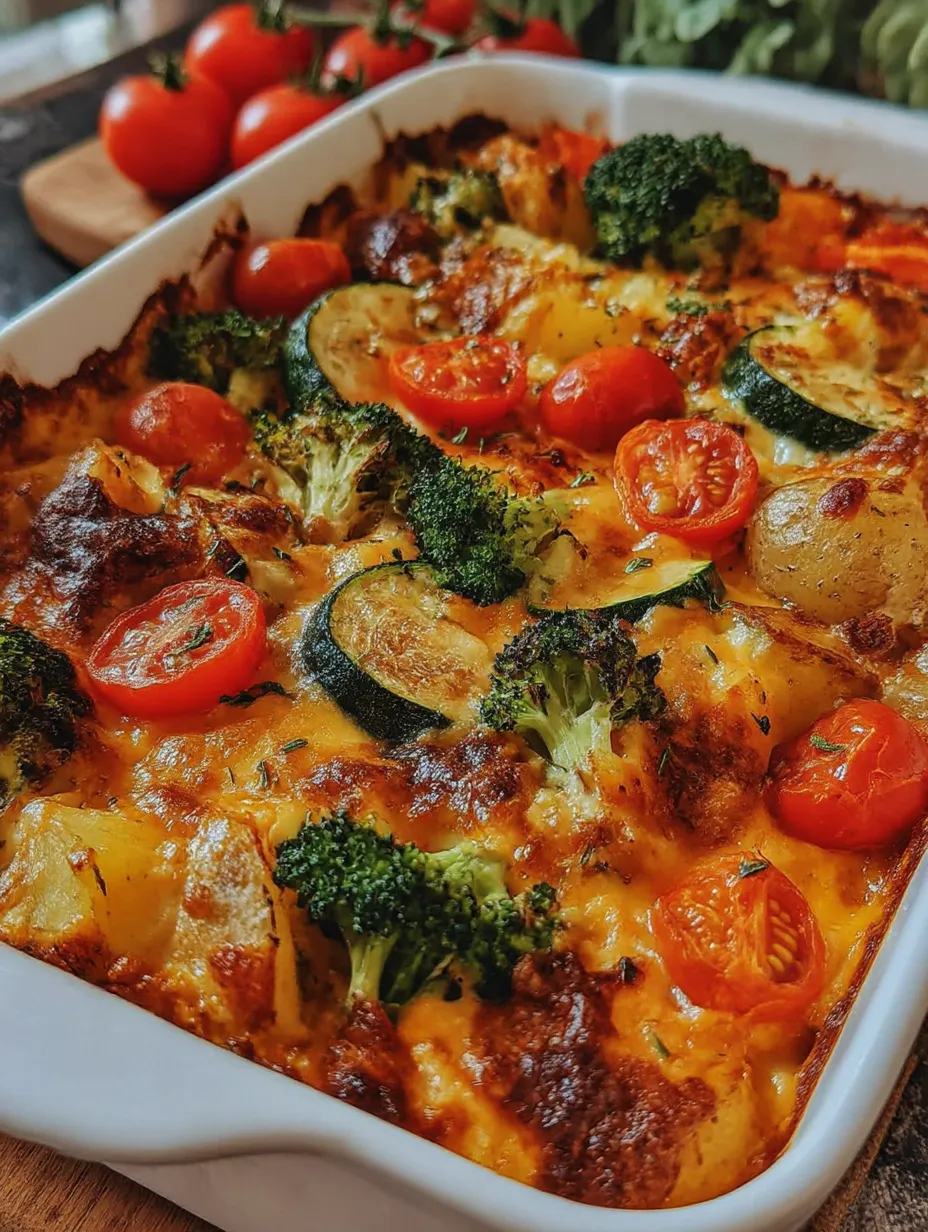 A dish with broccoli and tomatoes.