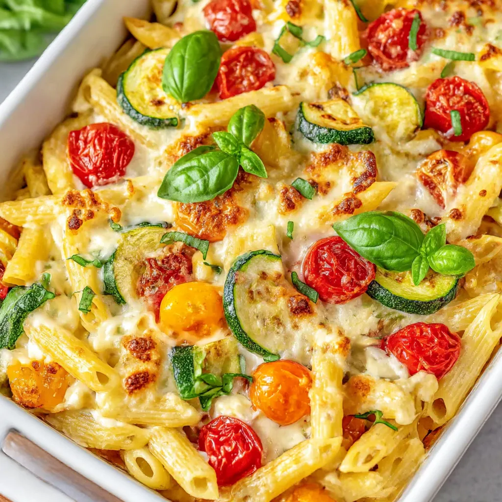 A dish of chicken pasta primavera.