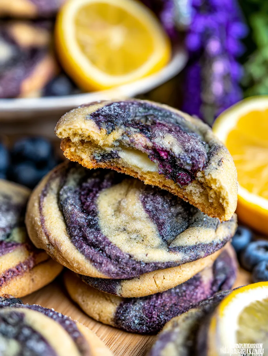 A stack of blueberry cheesecake cookies.