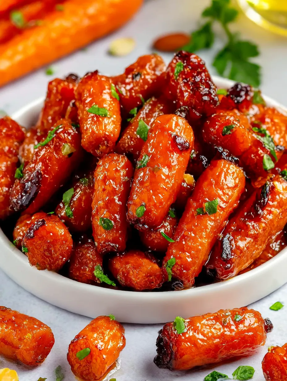 A bowl of sweet garlic carrots.