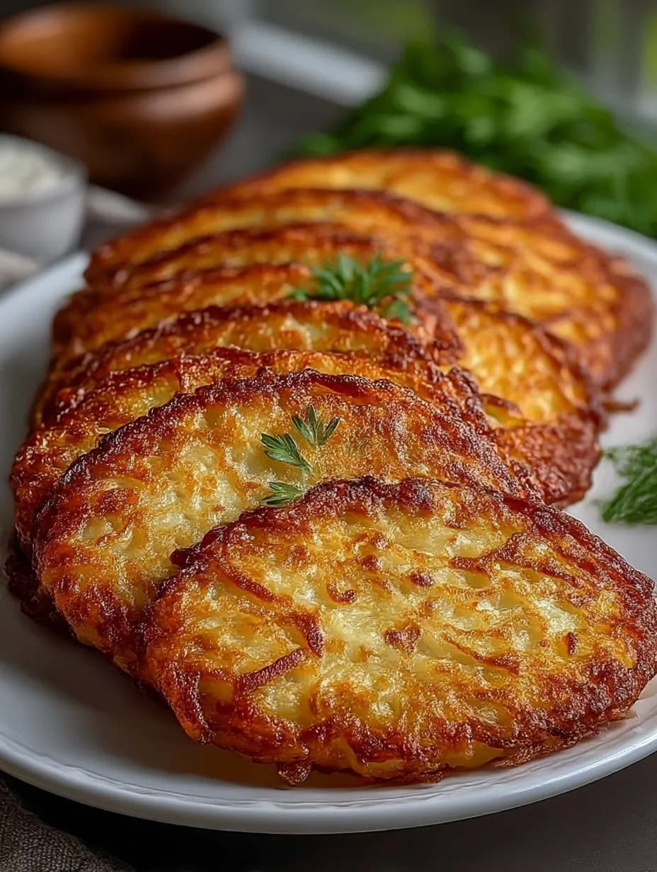 A plate of German potato pancakes.