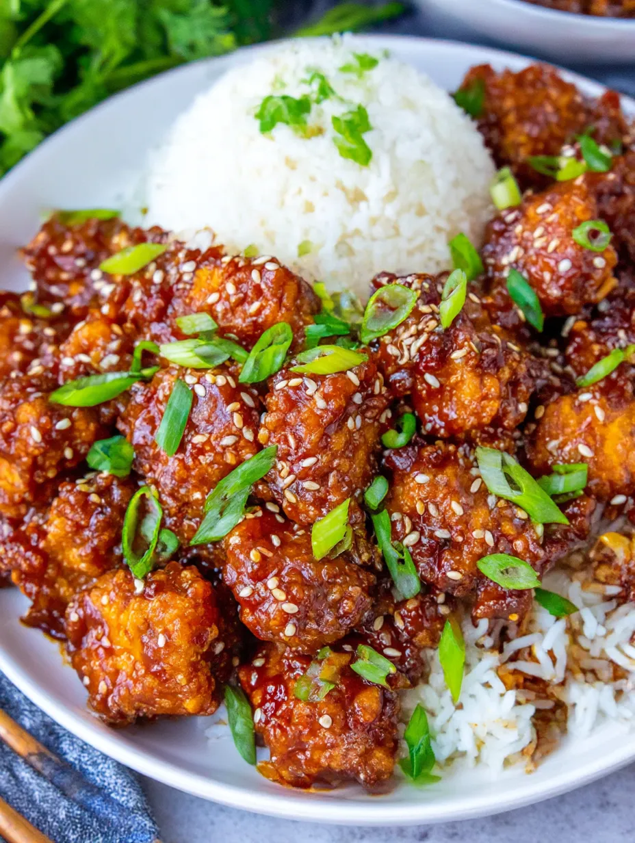 A plate of Korean Fried Chicken with rice.