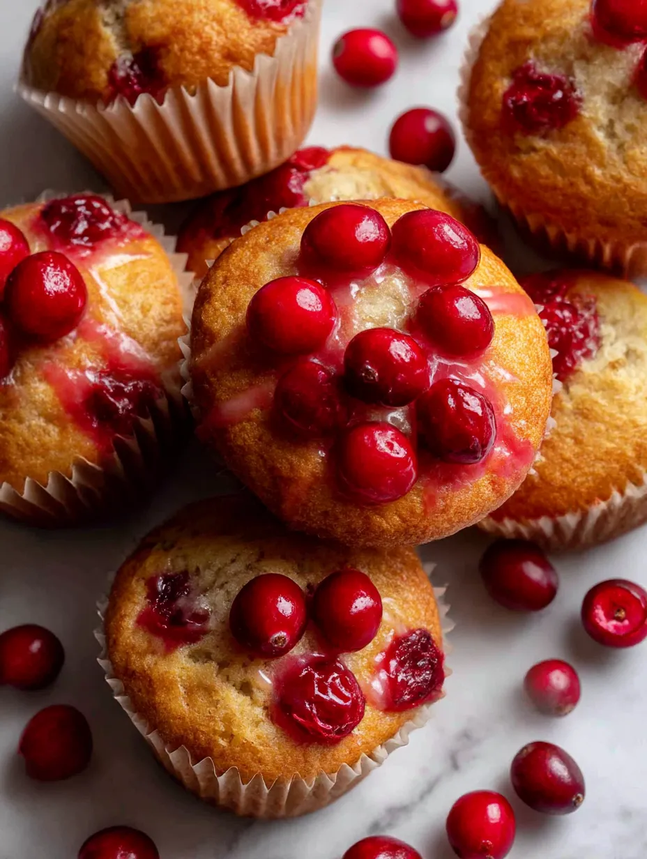 A plate of muffins with cherries on top.