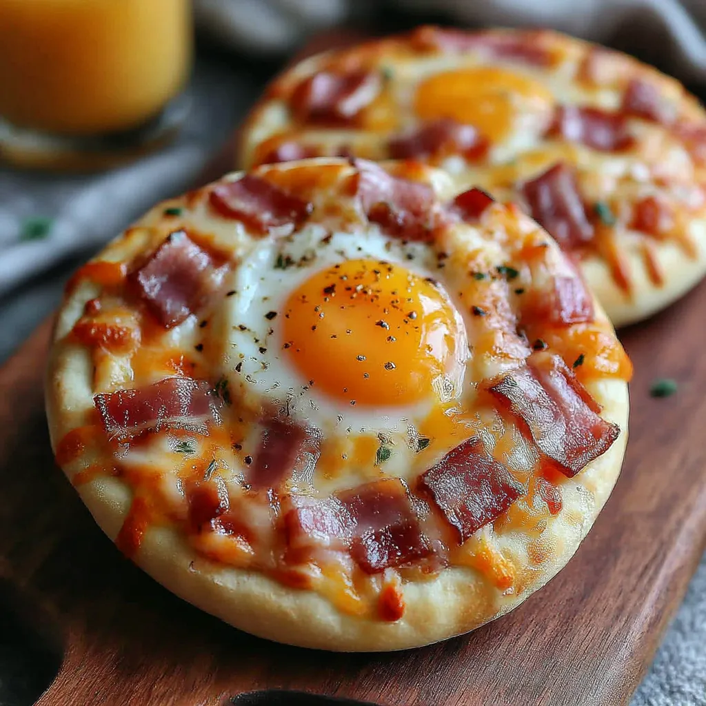 A breakfast pizza with bacon and an egg on top.