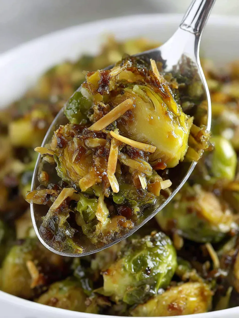A spoonful of shredded brussels sprouts.