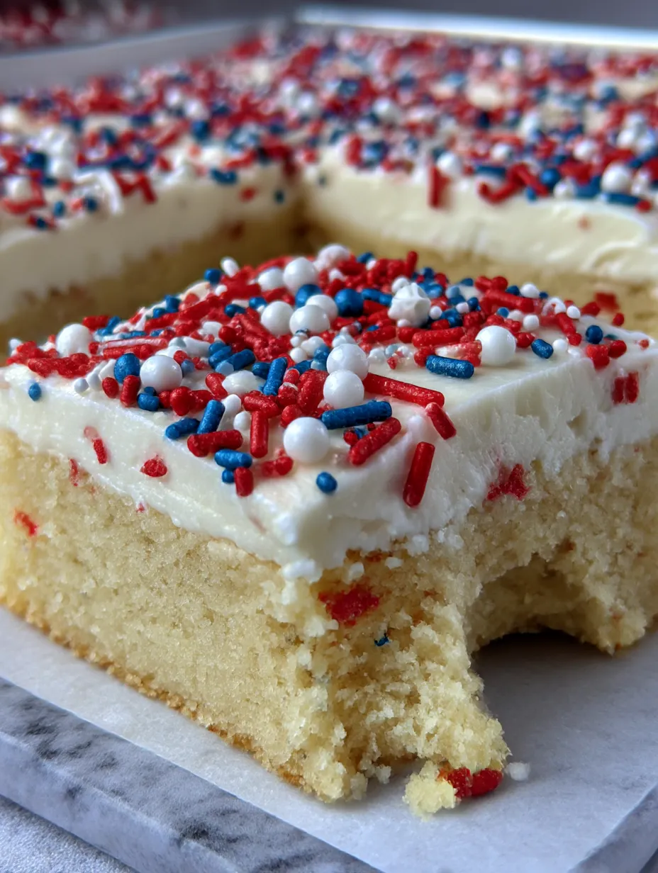 A slice of a frosted sugar cookie bar.