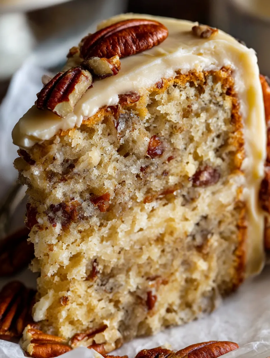 A slice of butter pecan cake.
