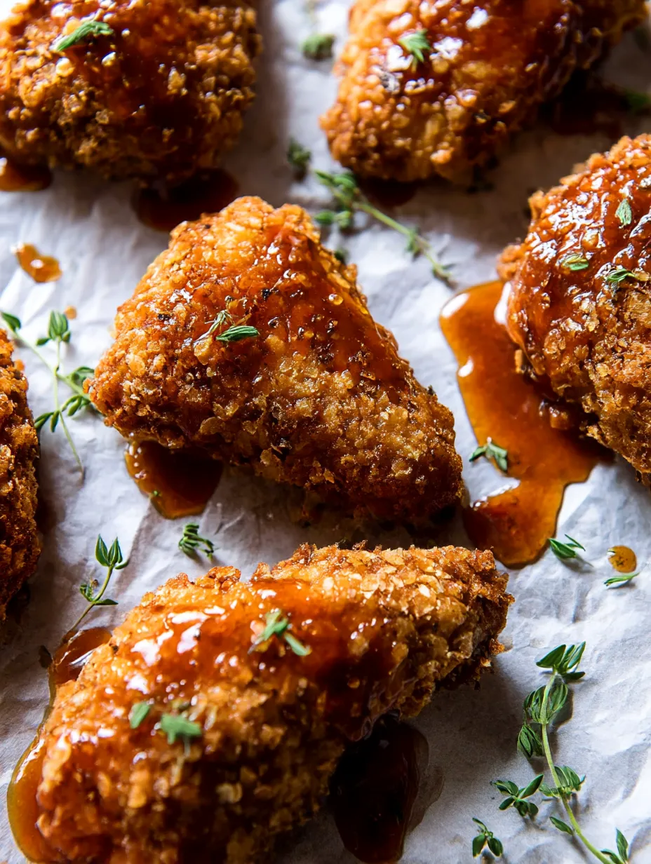 Oven Fried Southern Hot Honey Chicken.