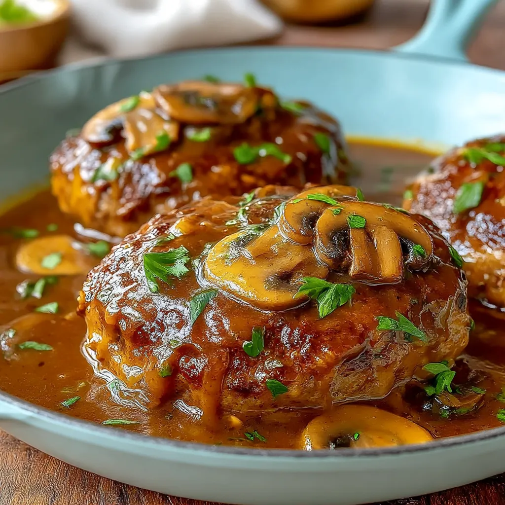 A pan of meat covered in gravy.