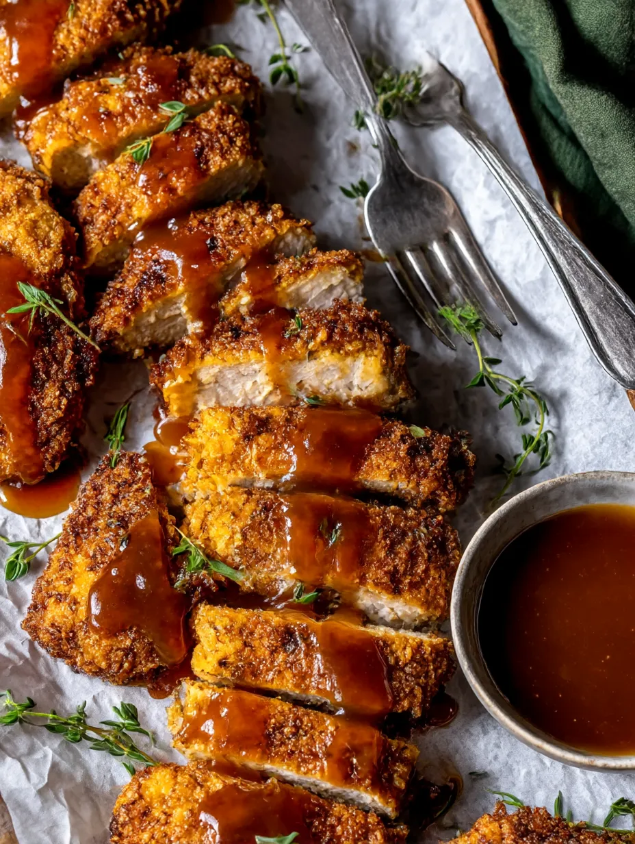 A plate of baked crunchy maple dijon chicken.