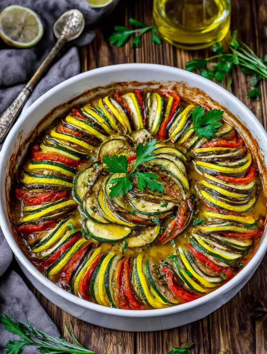 A bowl of Ratatouille with a spoon.