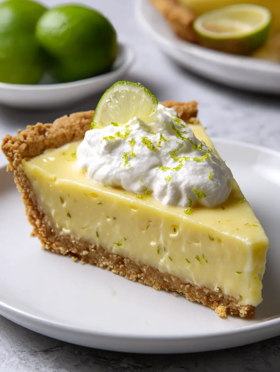 A slice of easy vegan key lime pie.