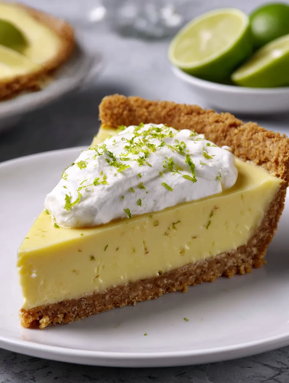 A slice of easy vegan key lime pie.