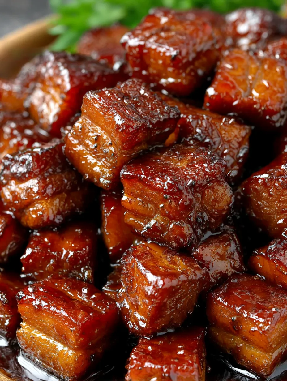 A close up of some burnt ends.