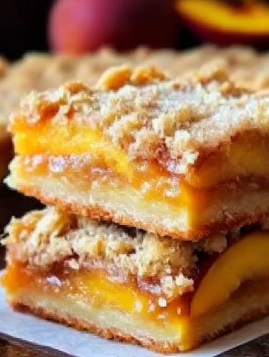 A slice of heavenly summer peach bars.