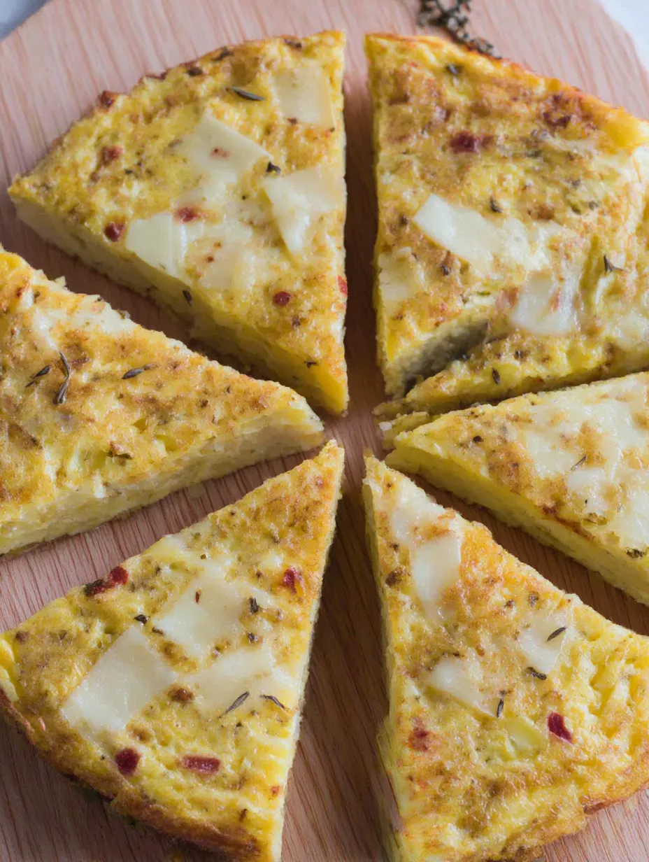 A slice of pizza with eggs on it.