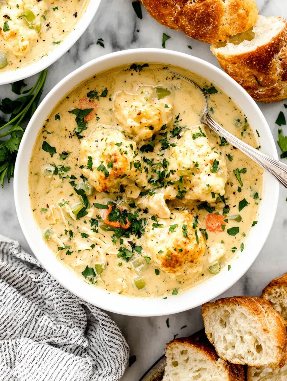 A bowl of soup with a spoon in it.