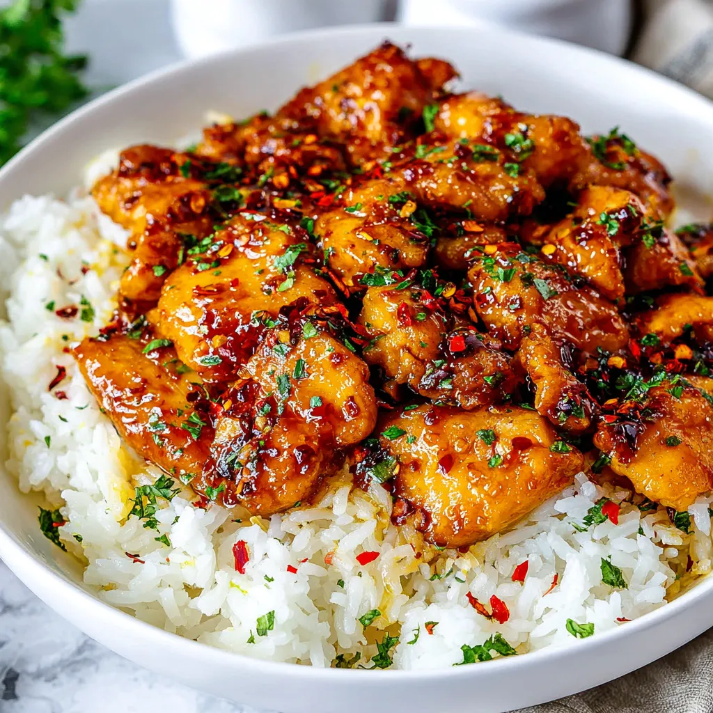 A plate of chicken and rice.