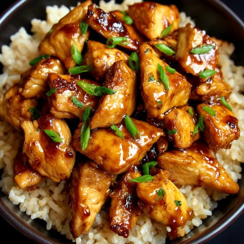A bowl of rice with chicken and sauce.