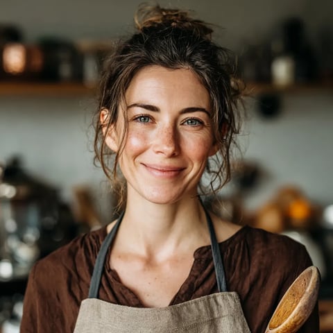 A woman with a smile on her face.