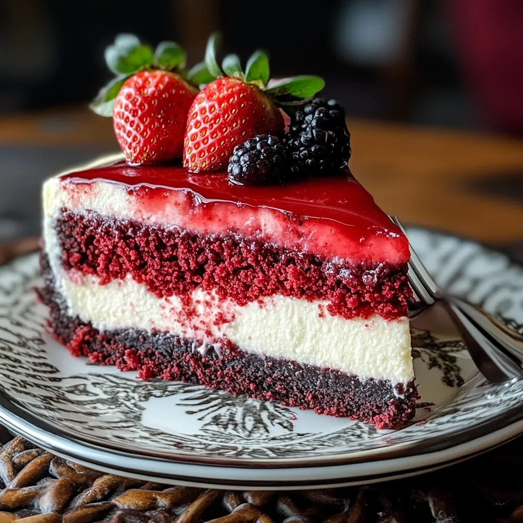 Red Velvet Strawberry Cheesecake
