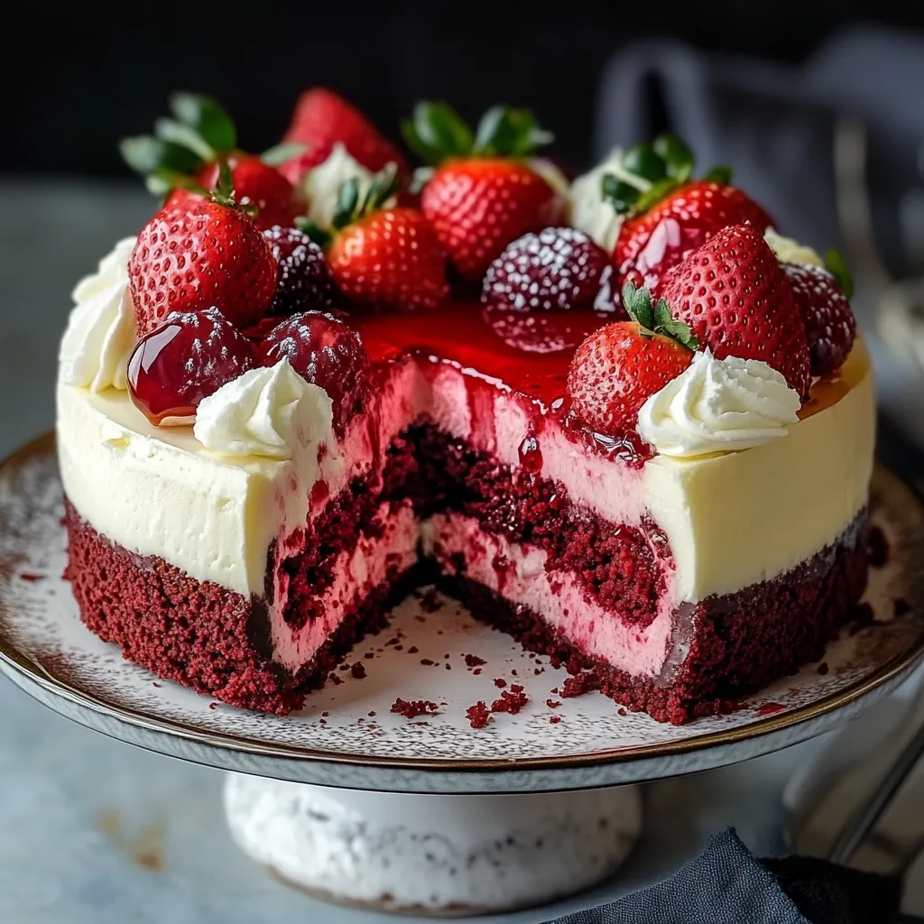 Red Velvet Strawberry Cheesecake
