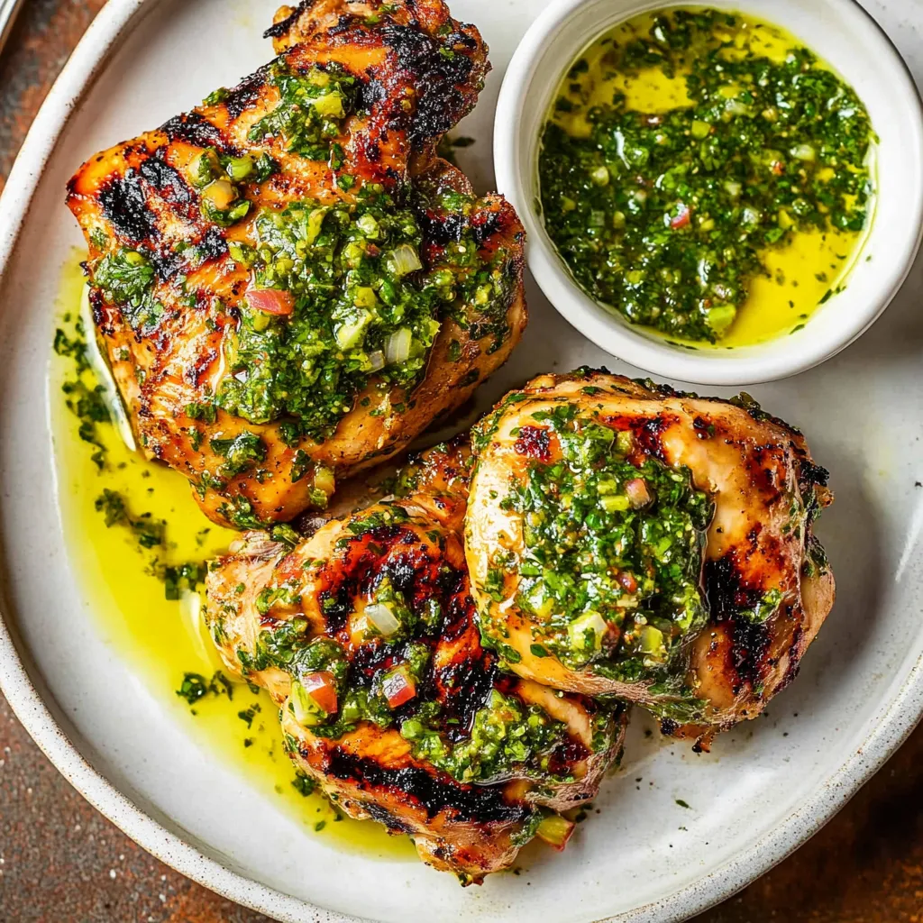 Grilled Chicken Thighs with Chimichurri