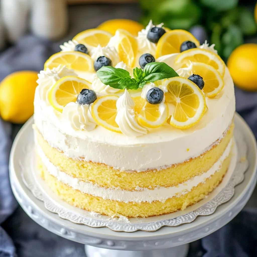 Lemon Mascarpone Layer Cake