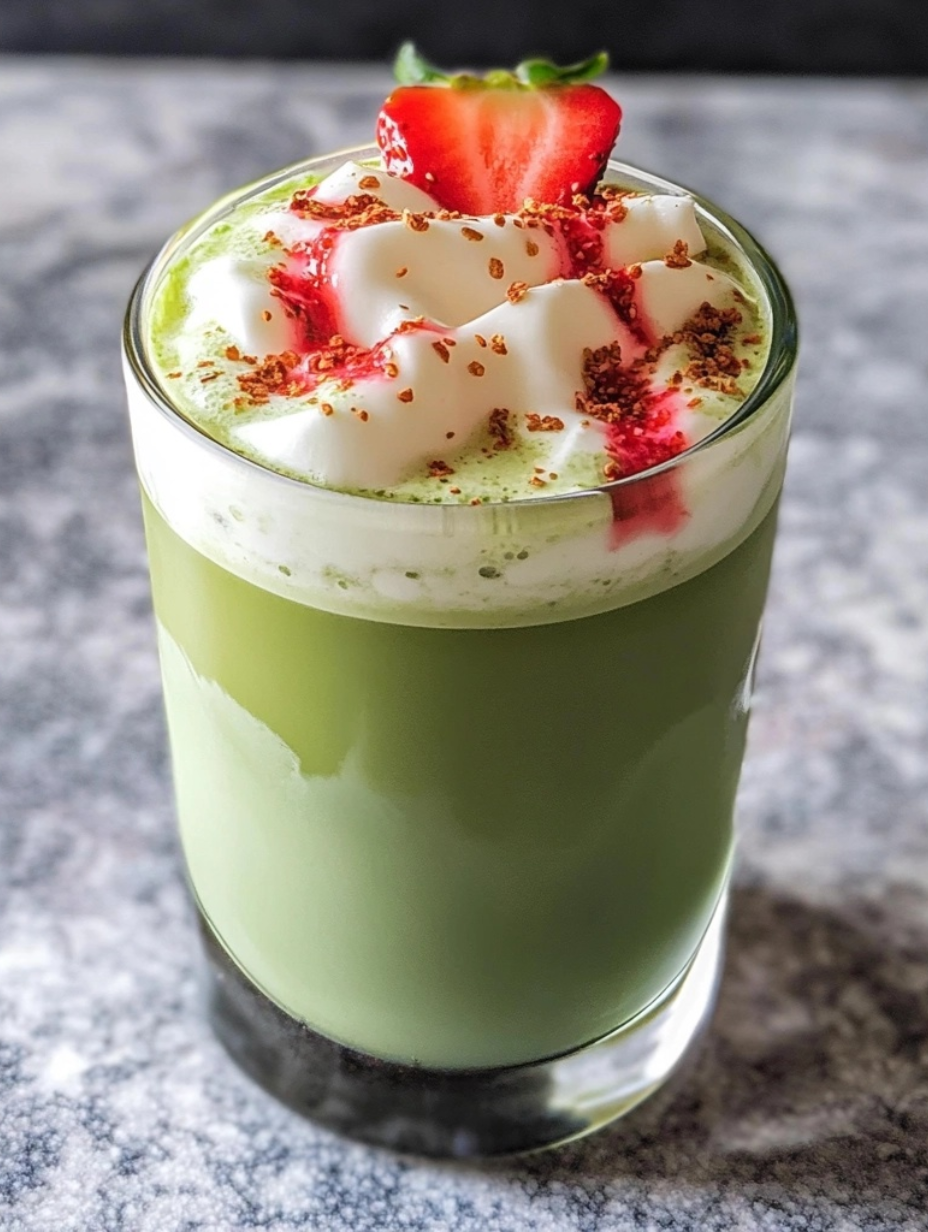 Strawberry Cream Matcha Latte