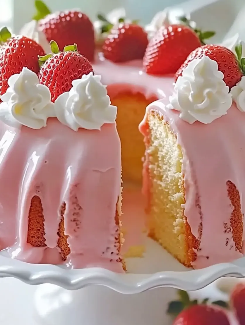Strawberry Buttermilk Pound Cake