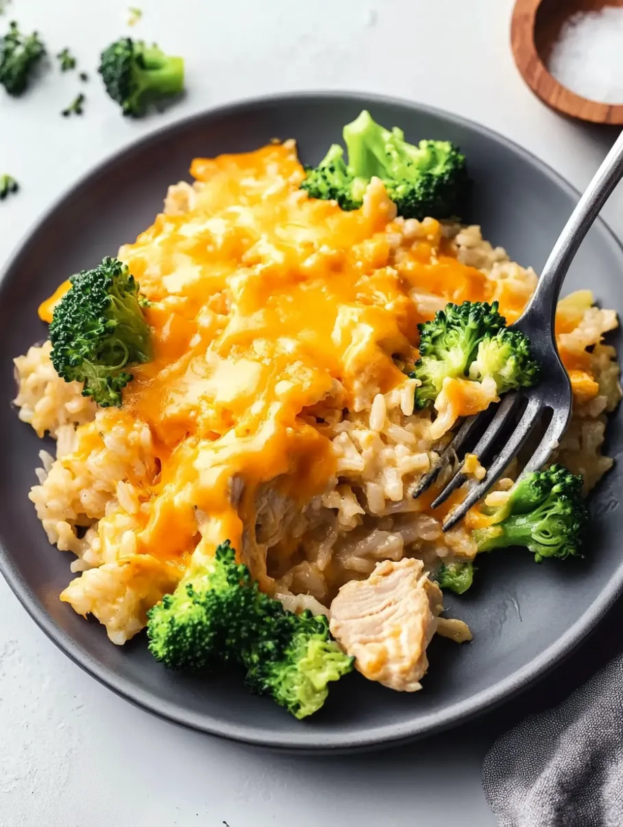 Cheesy Broccoli Chicken and Rice Casserole