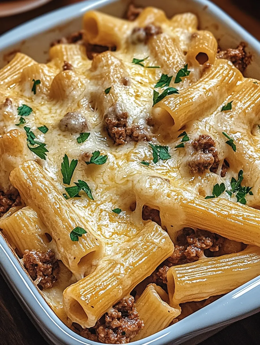 Creamy Parmesan Beef Rigatoni