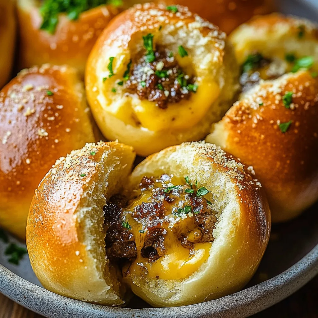 Garlic Parmesan Cheeseburger Bombs